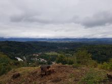 Od rozhledny byl výhled do údolí Ohře na Kyselku.
