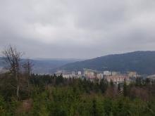 Pohled na Tanvald z rozhledny.